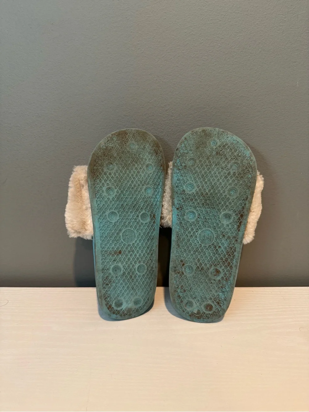 Ty Plush Unicorn Slide Sandals - Blue and White with Rainbow Horns
